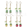 304 Stainless Steel Tomato Dangle Earrings EJEW-MZ00464-2