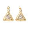 Rack Plating Brass Micro Pave Clear Cubic Zirconia Pendants KK-D073-22G-1