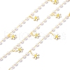 Flower Enamel & Brass & ABS Imitation Pearl Handmade Beaded Chains CHC-D029-39G-1