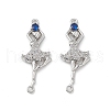 Brass Micro Pave Clear Cubic Zirconia Connetor Charms KK-E068-VB036-2