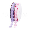  2 Rolls 2 Styles Heart & Flower Polyester Lace Ribbon OCOR-PH0004-66B-7