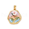 Brass Enamel Pendants KK-S502-02G-1
