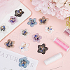 Gorgecraft 12Pcs 6 Colors 3D Flower Glass Beaded Appliques PATC-GF0001-46-4