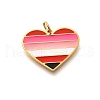 Pride 304 Stainless Steel Enamel Pendants STAS-B079-01G-16-1