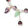Synthetic Moonstone & Glass Round Beaded Stretch Bracelets BJEW-JB11858-01-3