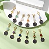 12Pcs Alloy Enamel Flat Round with 12 Constellations Pendant Decorations HJEW-JM02528-2