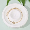 Brass Micro Pave Cubic Zirconia Birthday Flower Link Bracelets BJEW-U031-01G-12-1