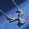 Anti-Tarnish Rhodium Plated 925 Sterling Silver Micro Pave Clear Cubic Zirconia Cable Chain Necklaces AJEW-U007-02P-2