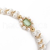 Glass & Shell Pearl Bead Bracele BJEW-TA00180-01-2