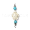Dyed Synthetic Turquoise Connector Charms PALLOY-JF02767-3