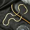 4mm Rack Plating Brass Flat Snake Chain Necklaces for Women Men MAK-L044-14G-3