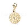 304 Stainless Steel Flat Round with Star Pendant Decoration STAS-S165-31G-1