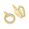 Brass Clear Cubic Zirconia Fold Over Clasps KK-Z078-39G-2