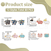   60Pcs 12 Style Alloy Enamel Pendants ENAM-PH0002-77-2