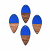 Transparent Resin & Walnut Wood Pendants RESI-N025-031-C03-2
