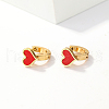 Romantic Heart Stainless Steel Hoop Earrings CN6275-4