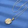 304 Stainless Steel Two Tone Pendant Necklaces for Women NJEW-S445-01A-GP-2