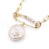 Natural Pearl Pendant Necklaces NJEW-JN03017-01-3