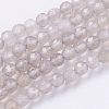 Natural Grey Agate Beads Strands G-G580-4mm-08-1