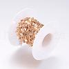 Rack Plating Brass Handmade Flat Sequin Chains CHC-P0005-03G-1