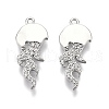 Brass Micro Pave Clear Cubic Zirconia Pnedants KK-C005-13P-2