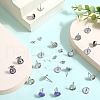 SOFPLATE 100Pcs Flat Round Stainless Steel Stud Earring Settings STAS-SP0001-61B-P-4