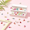 40Pcs 5 Colors Transparent Glass Charms PALLOY-FS00023-9