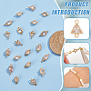 BENECREAT 20Pcs 5 Styles Brass Pave Clear Cubic Zirconia Connector Charms KK-BC0012-48-4