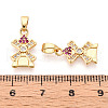 Brass Micro Pave Cubic Zirconia Pendants KK-N257-69G-3