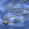 Ion Plating(IP) 304 Stainless Steel Cable Necklaces MAK-N016-12G-1