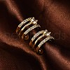 Rack Plating Brass Micro Pave Clear Cubic Zirconia Cuff Earrings EJEW-H147-05G-2