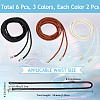 CRASPIRE 6Pcs 3 Colors Imitation Leather Braided Chain Belt AJEW-CP0008-16-2