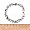 304 Stainless Steel Rectangle Link Chain Bracelets for Women Men BJEW-R018-20P-5