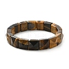 Sqaure Natural Tiger Eye Beads Stretch Bracelets for Women Men BJEW-C097-06Q-4