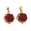 Brass Resin Pendants KK-B139-16G-01-1