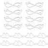 HOBBIESAY 20Pcs 2 Styles 201 Stainless Steel Connector Charms FIND-HY0001-18-1
