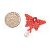3Pcs 3 Colors Glass Seed Beaded Butterfly Pendants PALLOY-MZ00484-3