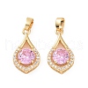 Brass Micro Pave Cubic Zirconia Pendants KK-E068-VC438-2