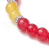 Baking Painted Imitation Jade Glass Round Beaded Charm Bracelets BJEW-JB11737-06-4