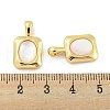 Brass Pave Shell Pendants KK-G490-41G-3