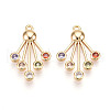 Brass Micro Pave Cubic Zirconia Pendants KK-N262-107A-G-1