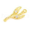 Brass Pave Clear Cubic Zirconia Pendants KK-Z051-02G-01-2