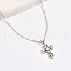 Minimalist 925 Sterling Silver Pave Clear Cubic Zirconia Cross Pendant Necklaces for Women HG0576-2