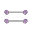 304 Stainless Steel Micro Pave Cubic Zirconia Nipple Rings WG2793F-21-1