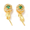 Rack Plating Brass Pave Cubic Zirconia Ice Pick Pinch Bails KK-M285-20G-1