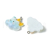 5Pcs 5 Colors Opaque Resin Pendants RESI-FS0001-67B-3