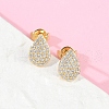 Teardrop Brass Micro Pave Clear Cubic Zirconia Stud Earrings EJEW-Z091-01G-3