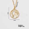 Minimalist Brass Flat Round with Map Pendant Necklace for Women US8685-3-1