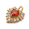 Brass Micro Pave Cubic Zirconia Pendants KK-V009-26G-02-2