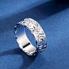 Sculptured Vine Pattern Brass Finger Rings for Women FS-WGD177A-04-3